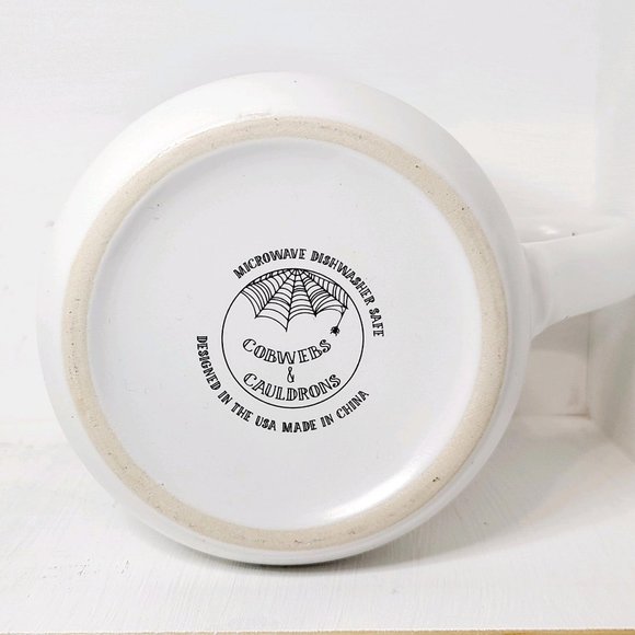 Halloween Coffee Mug Cobwebs and Cauldrons Squad Ghouls Large Cup EUC, Witch - Picture 6 of 6